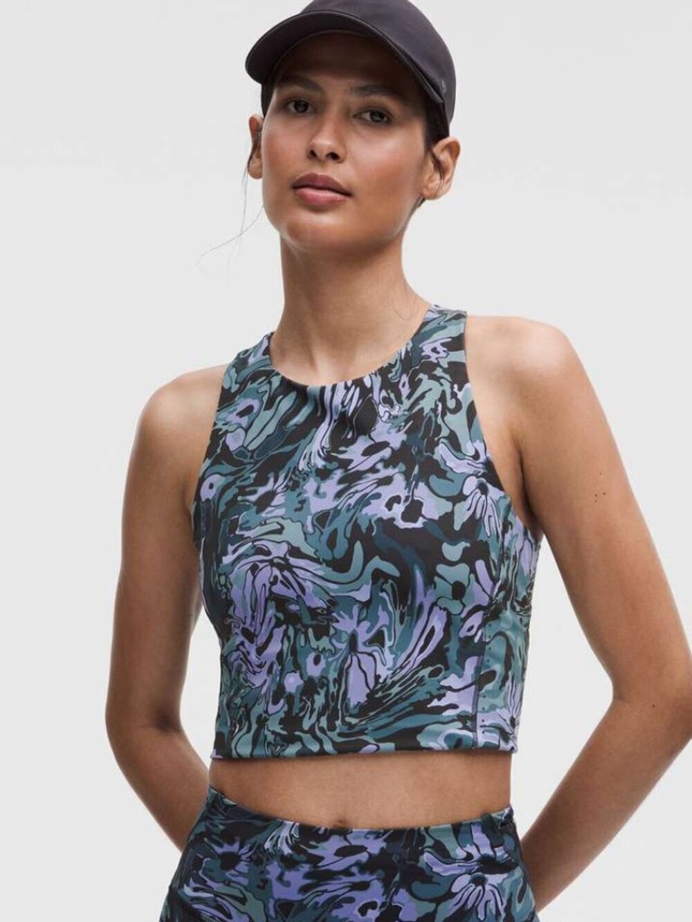 Lululemon Swift Speed Cropped Tank Top *B/C Cup - 12 Flower Meld Multi